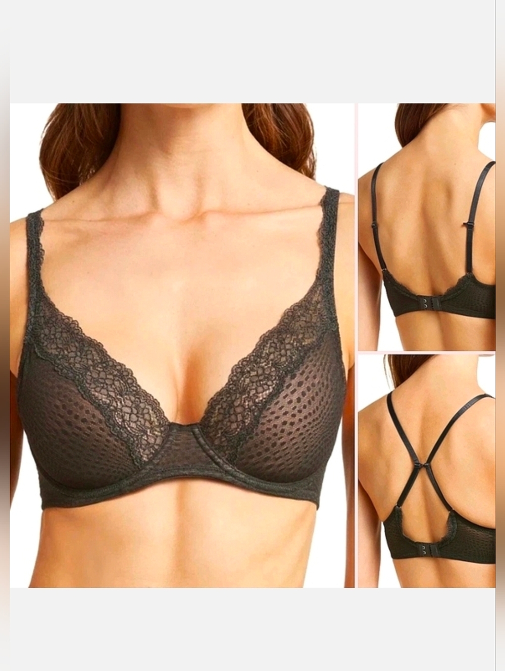 New! NATORI Beyond Convertible Contour T-Shirt Bra 36DD Coal Gray